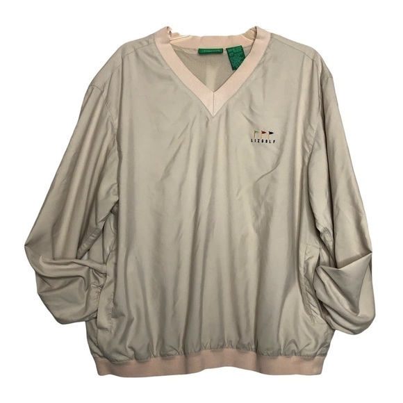 VINTAGE - LIZ CLAIBORNE GOLF Pullover Mesh Lined V-Neck Golf Shirt w/Pockets LG - Picture 1 of 9